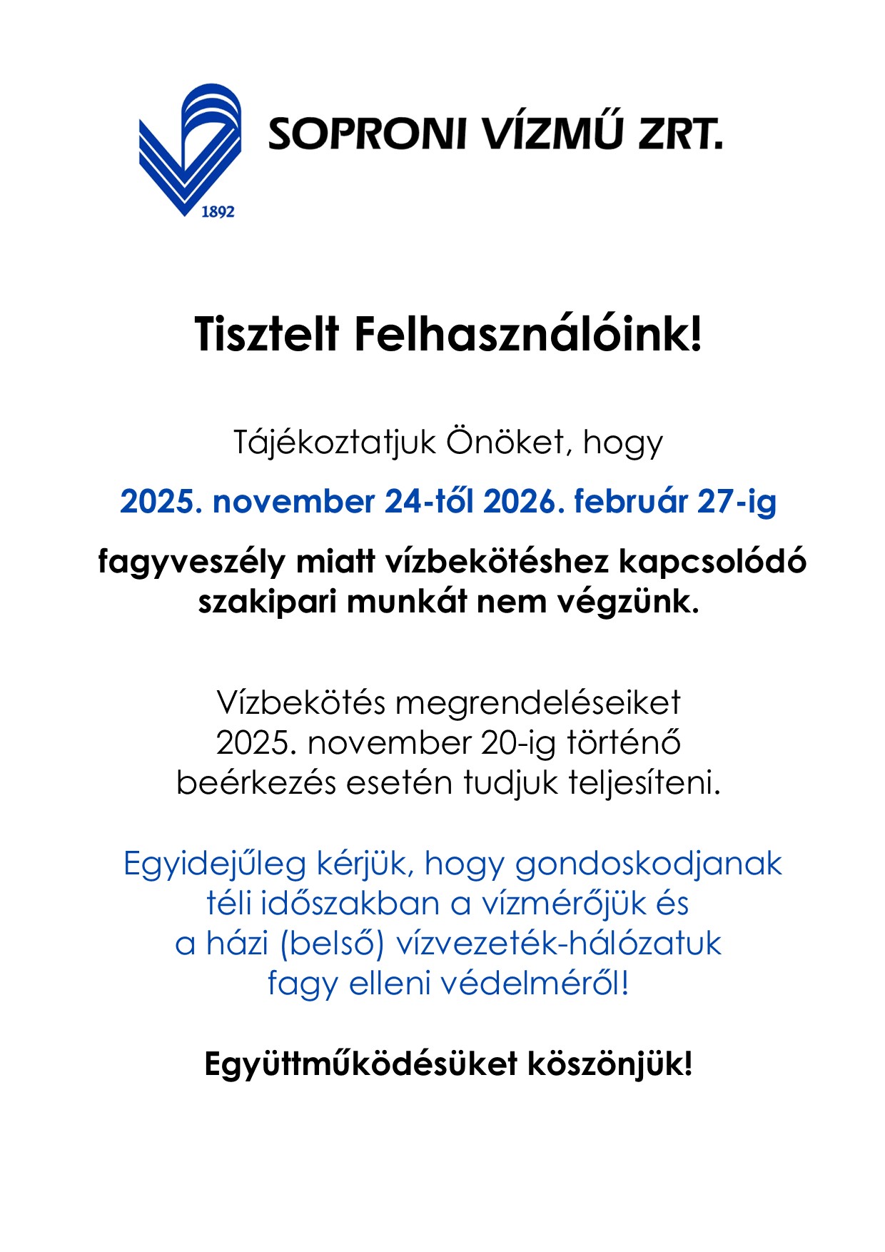 Vízbekötések - cikk fotója